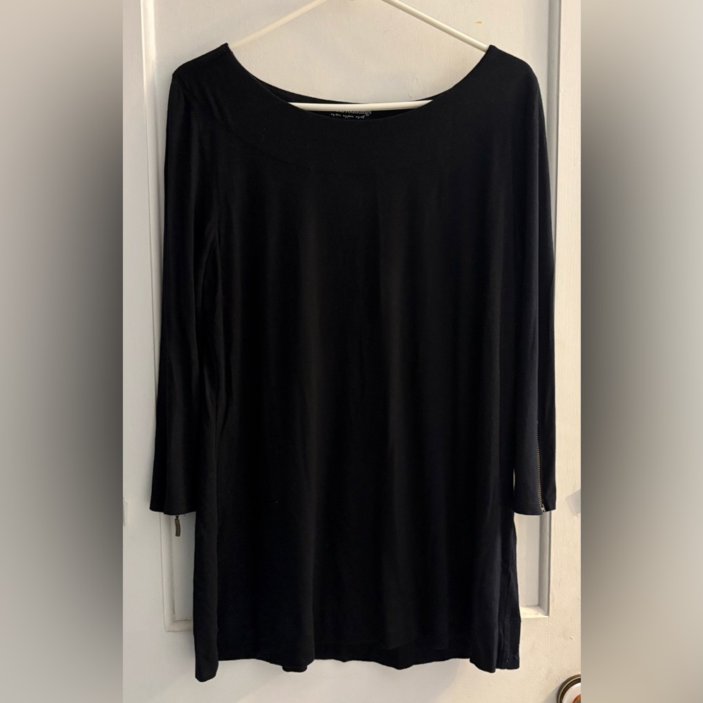 Soft Surroundings Tunic Shirt Rayon Zipper Cuffs Size Large